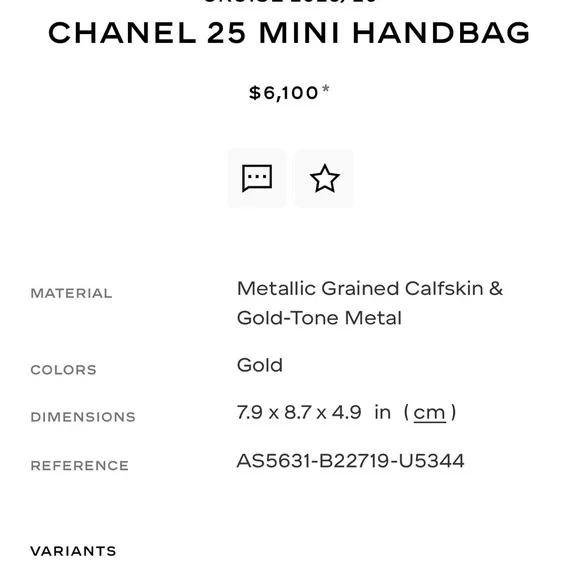 CHANEL 25 MINI HANDBAG in gold - Picture 9 of 9